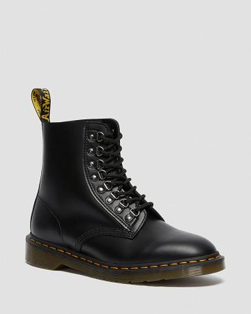 Women's Dr Martens 1460 Pascal Verso Smooth Leather Lace Up Boots Black | AU 190TCE